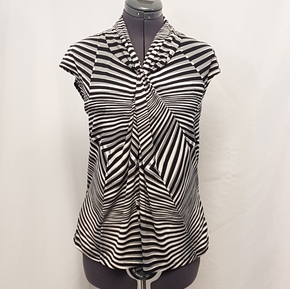 Black, grey and white, vintage blouse. - Picture 1 of 6